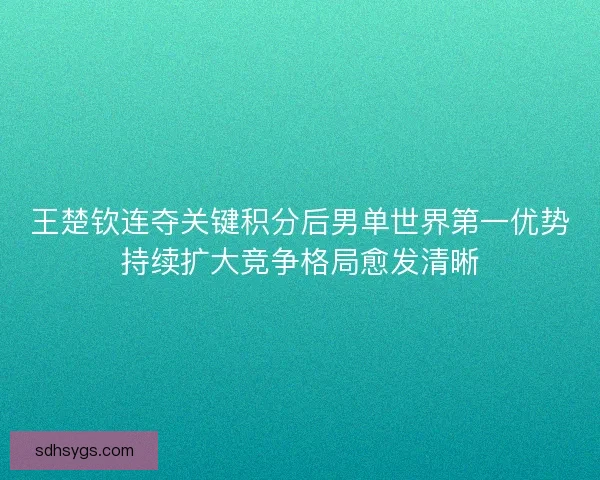 王楚钦连夺关键积分后男单世界第一优势持续扩大竞争格局愈发清晰