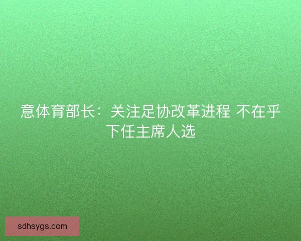 意体育部长：关注足协改革进程 不在乎下任主席人选